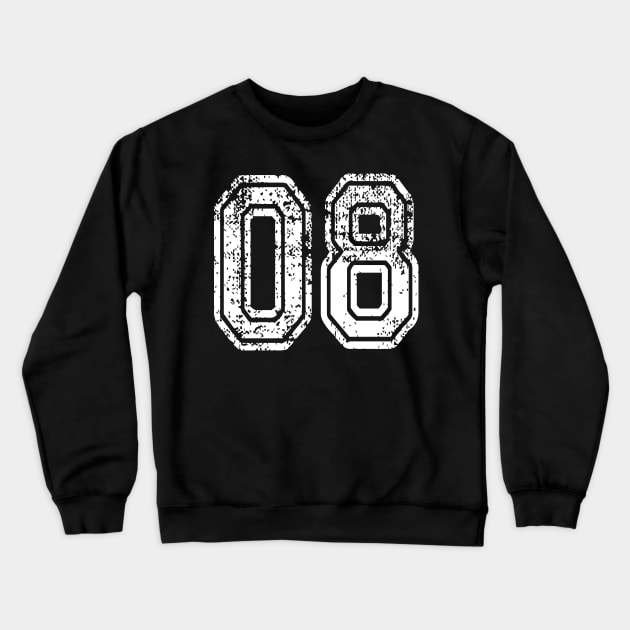 Number 08 Grungy in white Crewneck Sweatshirt by Sterling